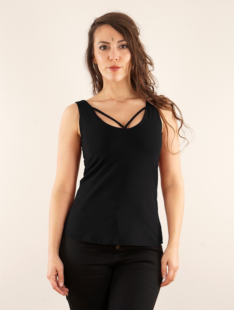 Black Toonzshop Full Moon Reversible Top Women Tops | 40369RDFB