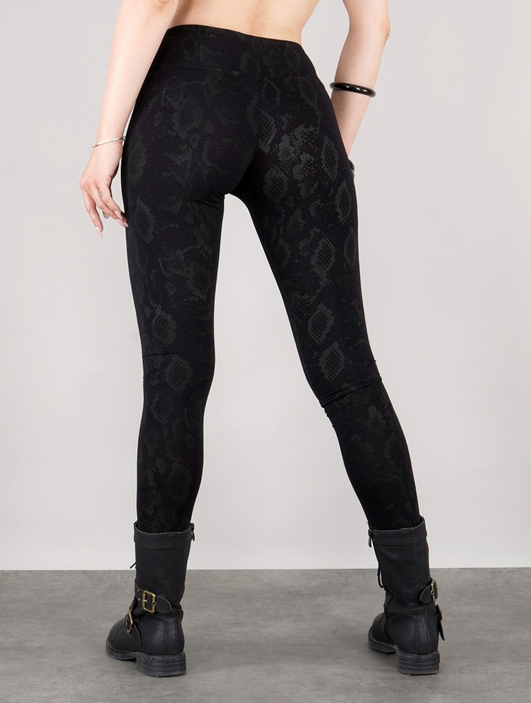 Black Toonzshop Hatha Snake Printed Long Leggings Women Leggings | 62479UIGM