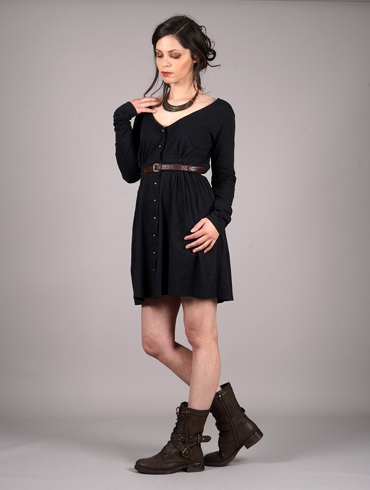 Black Toonzshop Heldaria Buttoned Dress Women Dress | 08457SZXT