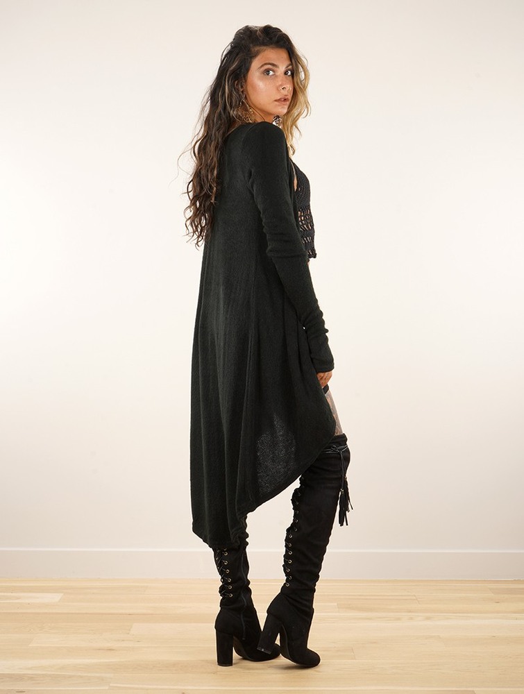 Black Toonzshop Kalyäam Long Cardigan Women Cardigan | 18205VZJL