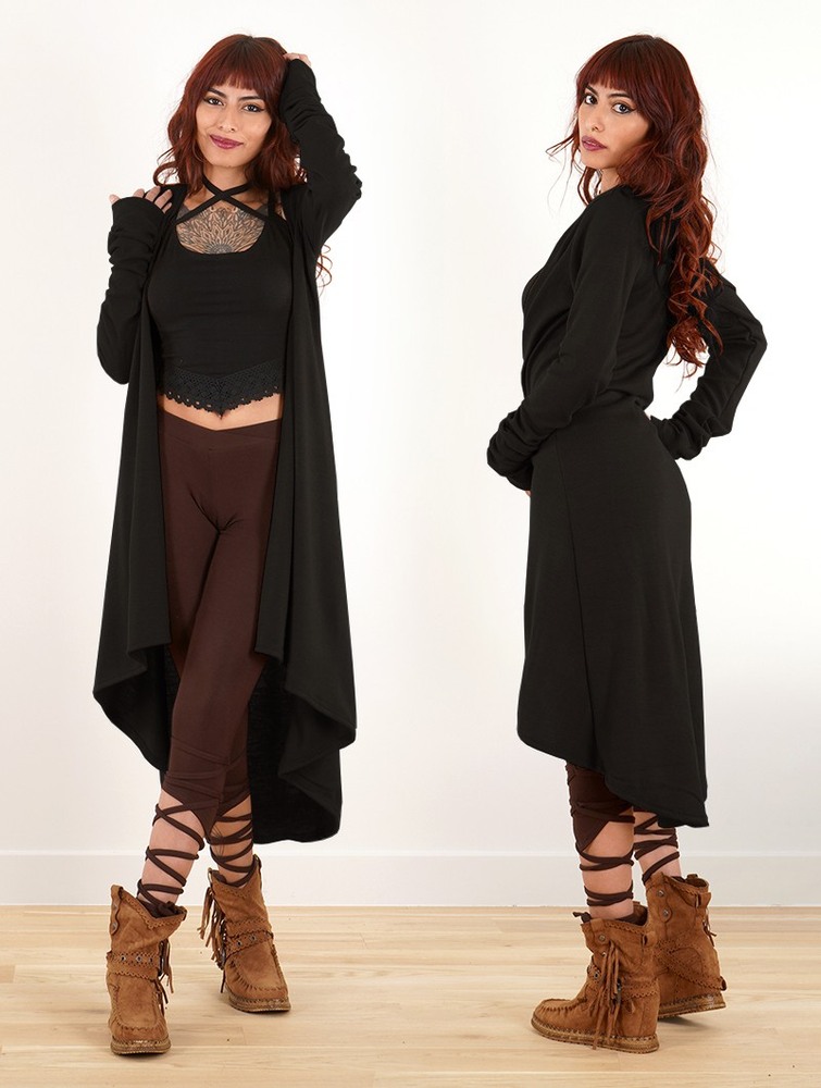 Black Toonzshop Kalyäam Long Cardigan Women Cardigan | 18205VZJL