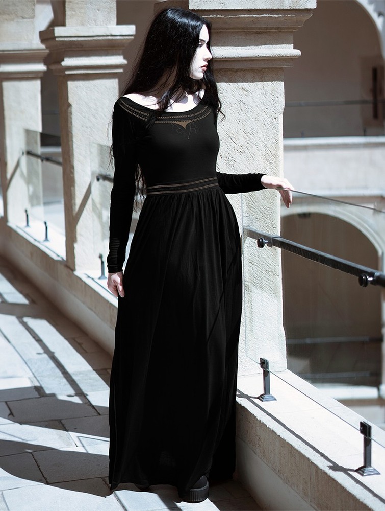 Black Toonzshop Lotus Artanis Long Sleeve Long Dress Dress Women Dress | 80674WLBD