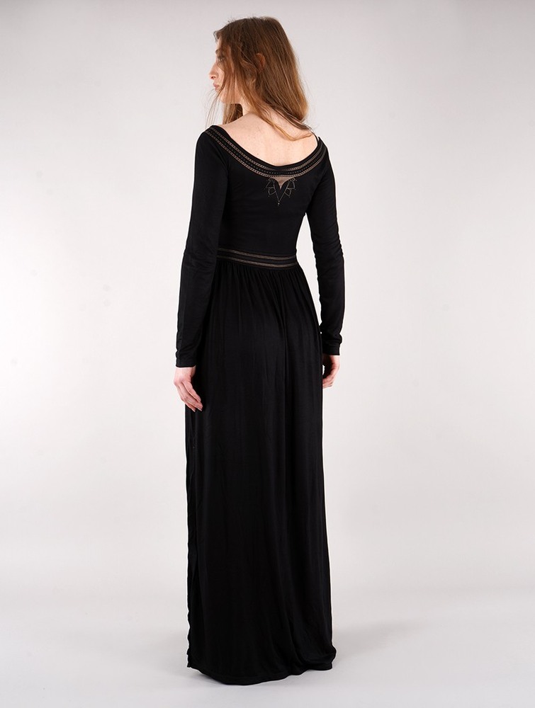 Black Toonzshop Lotus Artanis Long Sleeve Long Dress Dress Women Dress | 80674WLBD