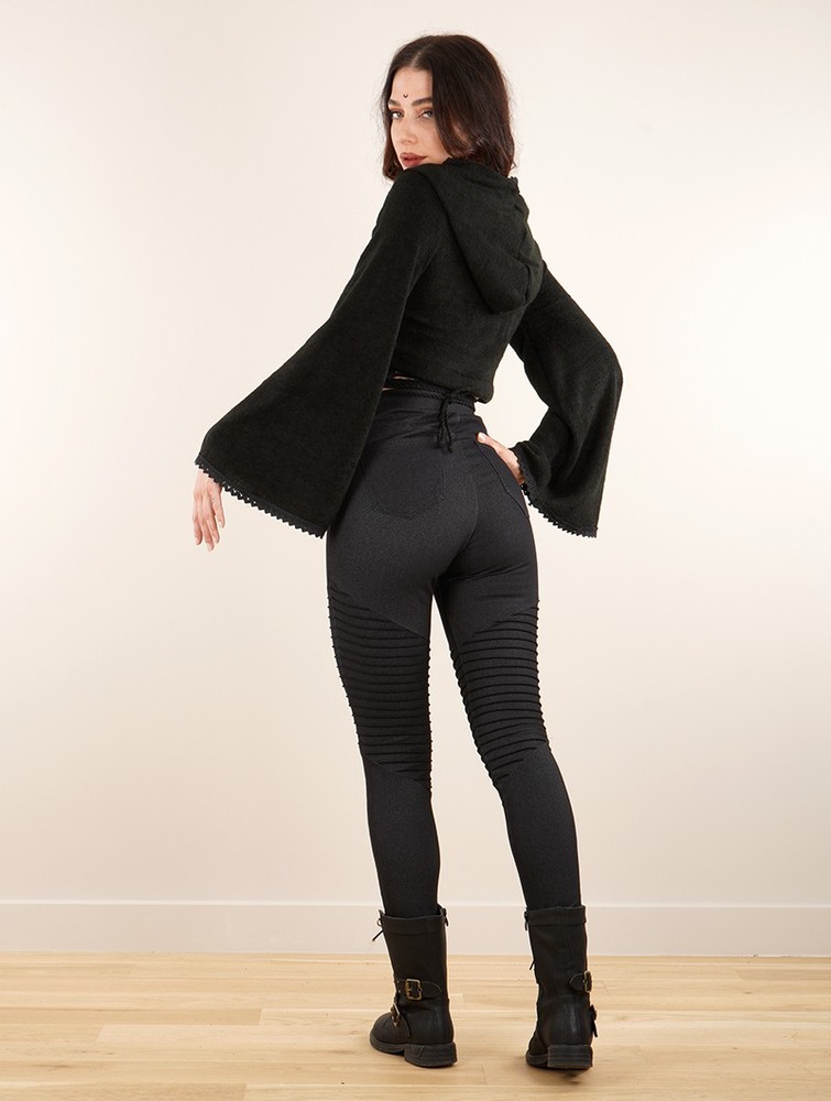 Black Toonzshop Luna Moth Wrap-over Pullover Bolero Women Pullover | 01369NJQY