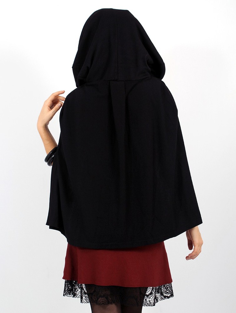 Black Toonzshop Magik Hooded Cape Women Ponchos | 02817AOSX