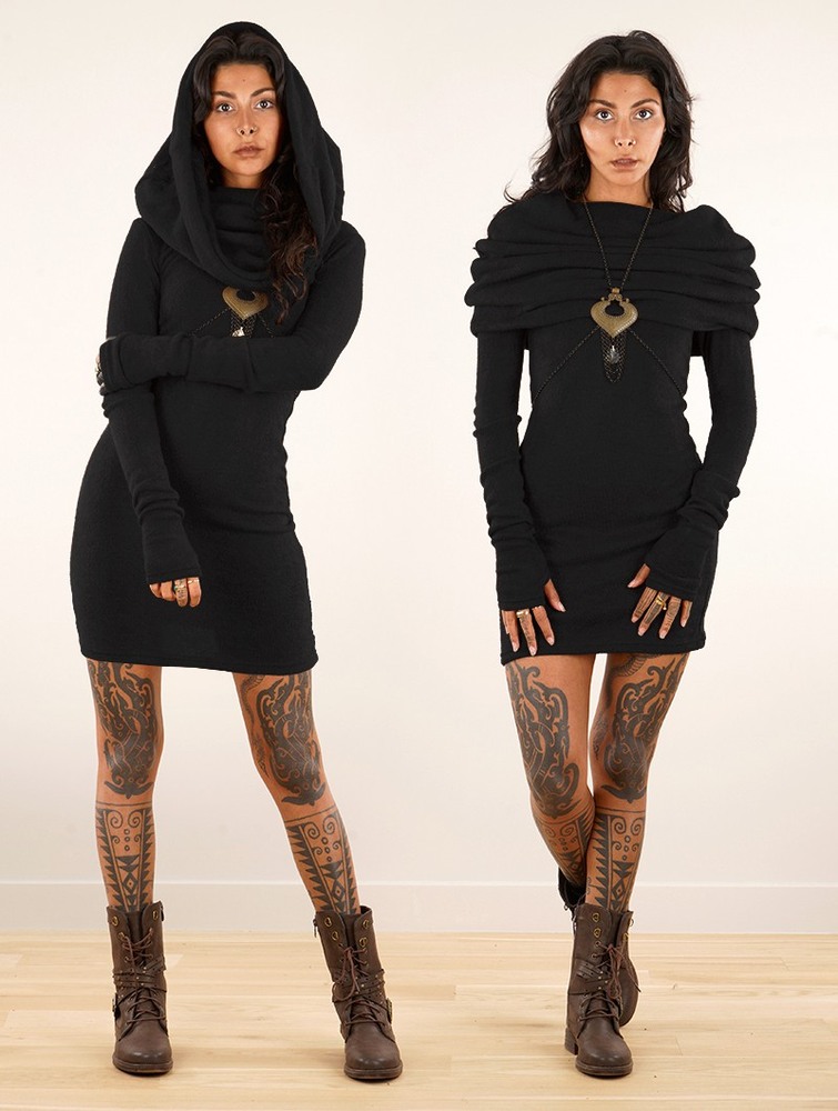 Black Toonzshop Mantra Sweater Dress Women Dress | 76490RFEX