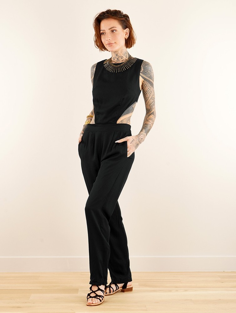 Black Toonzshop Minyar Bare Back Strappy Jumpsuit Women Jumpsuit | 09168UHYR