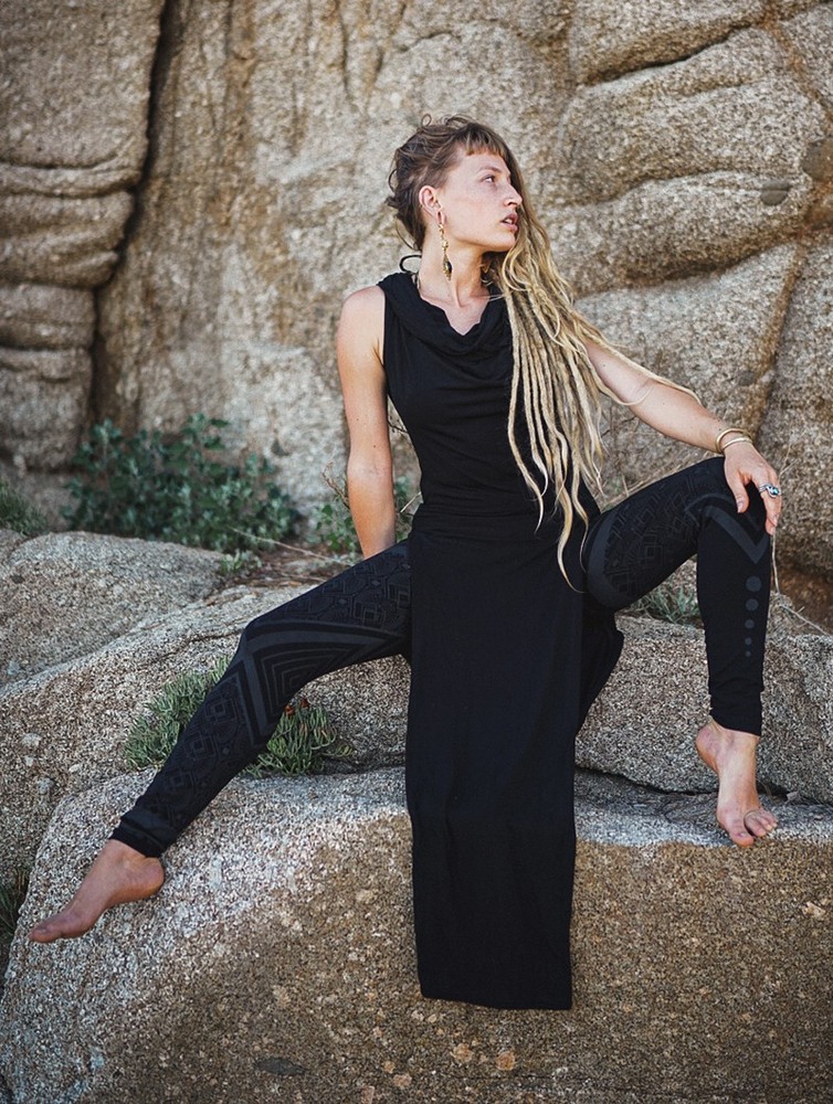 Black Toonzshop Nephilim Long Slit Dress Women Dress | 70842BAMV