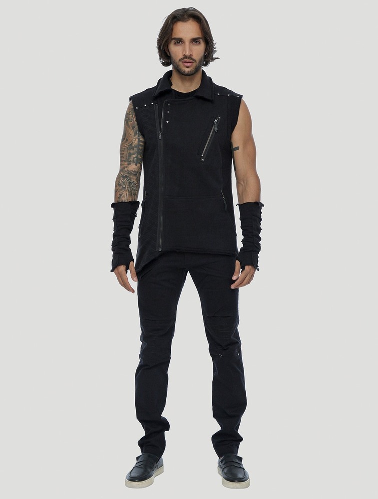 Black Toonzshop Off Sleeveless Vest Men Vest | 92568BHDK