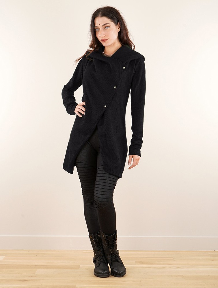 Black Toonzshop Panimya Large Collar Crossed Front Jacket Women Jackets | 63210MATF