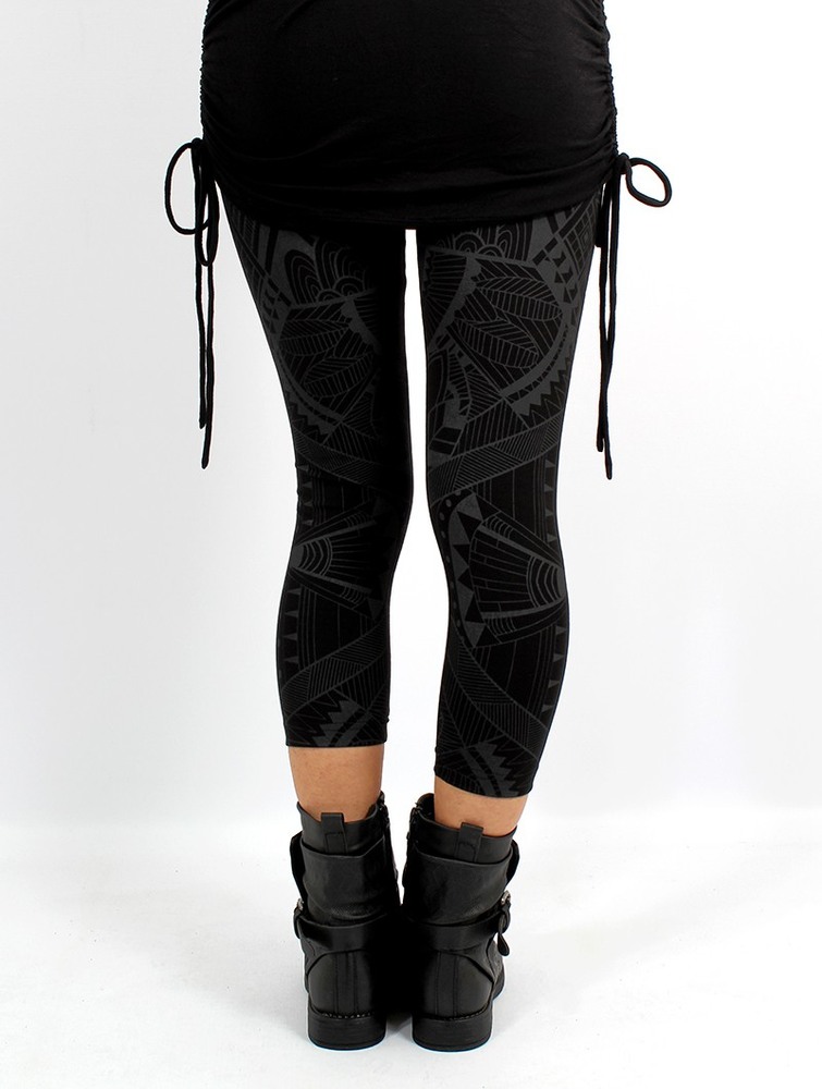 Black Toonzshop Rinji Africa Printed ¾ Legging Women Leggings | 61905DHKX