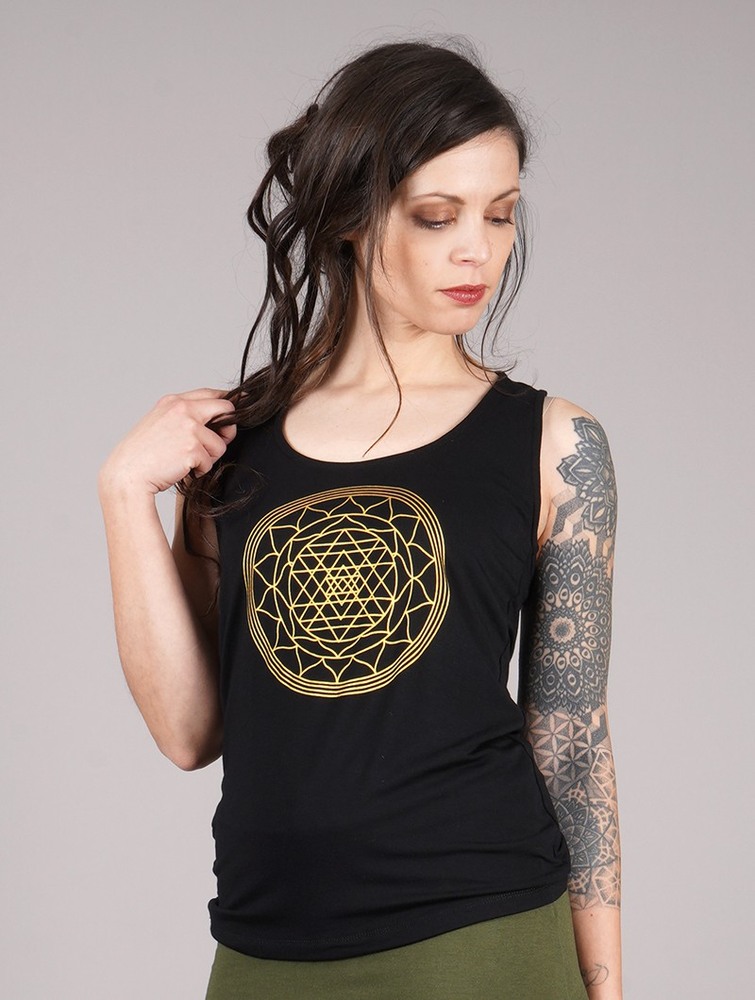 Black Toonzshop Sacred Geometry Top Women Tops | 49230TJRO