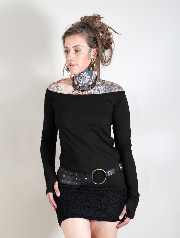 Black Toonzshop Saädiya Long Sleeve Top Women Tops | 30658ZPLS