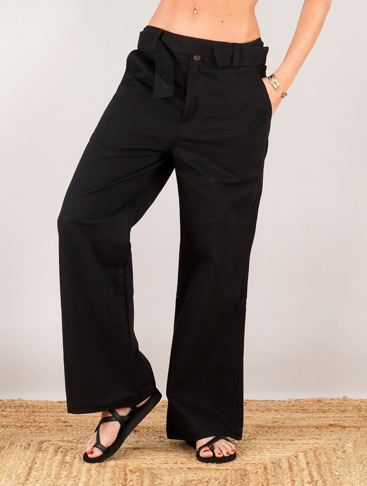 Black Toonzshop Tiloh Flared Loose Pants Women Pants | 54319NUDR