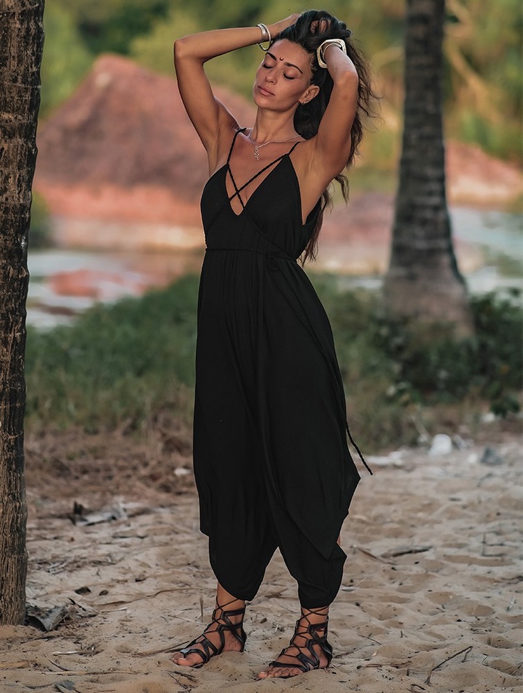 Black Toonzshop Topäaz Loose And Reversible Strappy Jumpsuit Women Jumpsuit | 20186WRNT