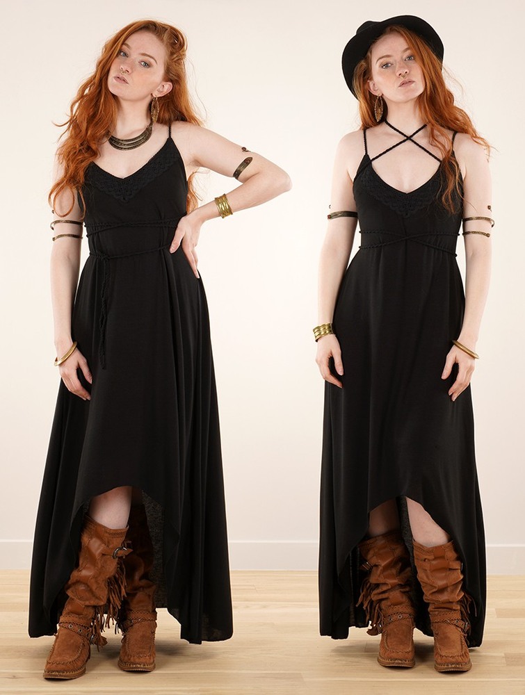 Black Toonzshop Topäaz Loose And Strappy Long Dress Women Dress | 25867OPCL