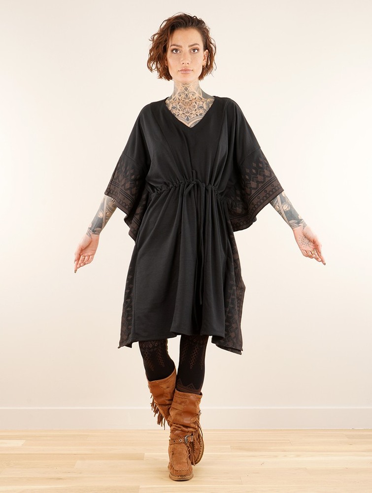 Black Toonzshop Wilwarin Ethnic Arrow Kaftan Dress Women Dress | 19847HRAI