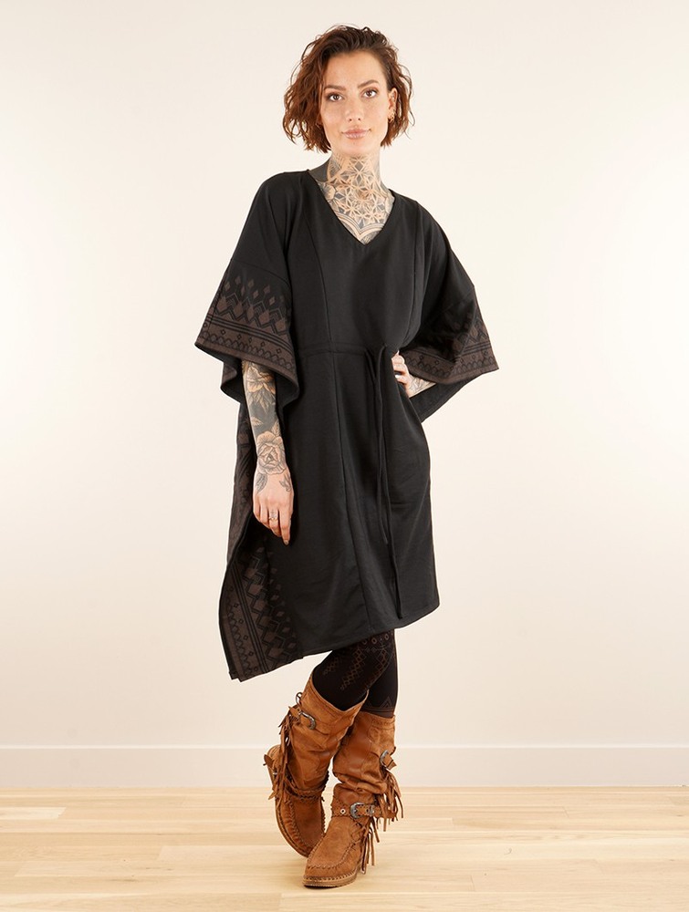 Black Toonzshop Wilwarin Ethnic Arrow Kaftan Dress Women Dress | 19847HRAI