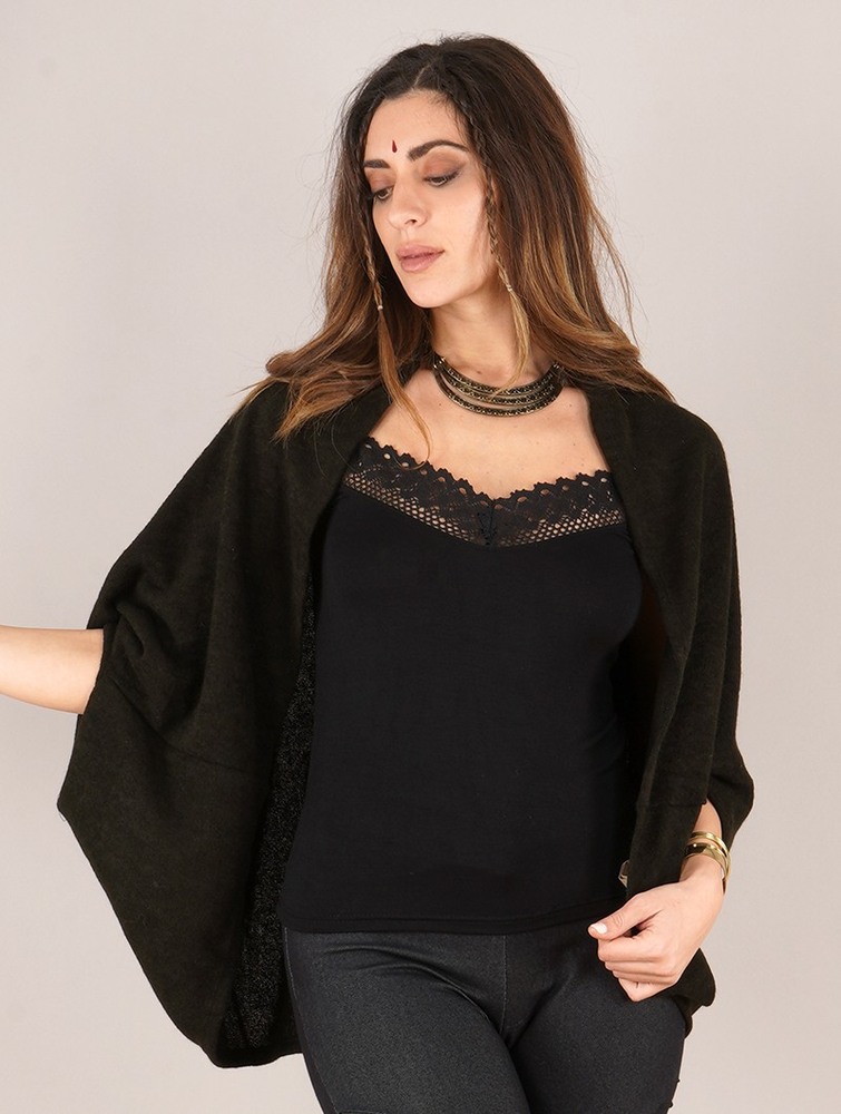 Black Toonzshop Yesenia Bat Sleeve Cardigan Women Cardigan | 98215GUDO