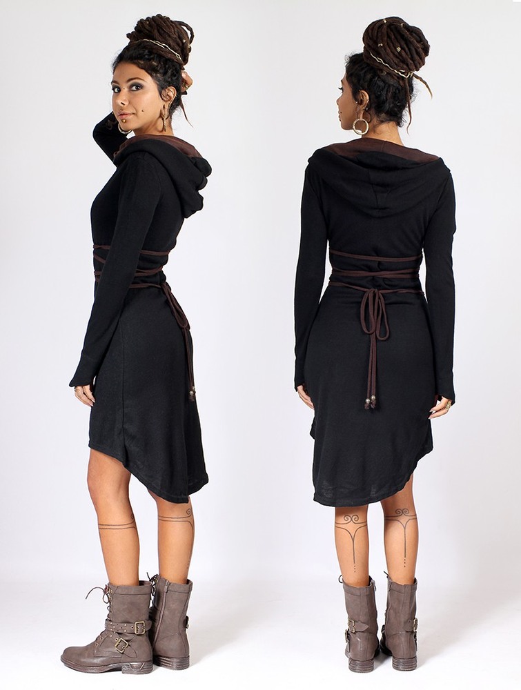 Black and brown Toonzshop Käliskä Sweater Dress Women Dress | 34758IKMU