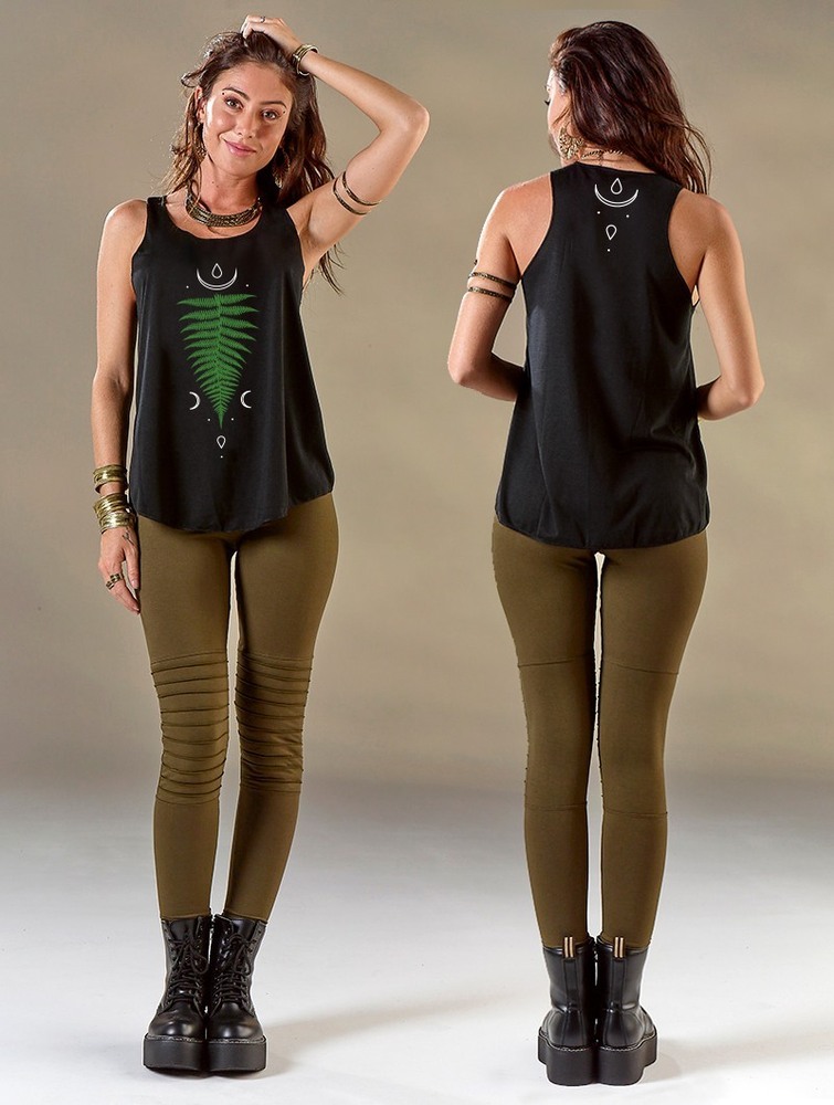 Black and green Toonzshop Shartiva Printed Tank Top Women Tank Top | 59746HWVS