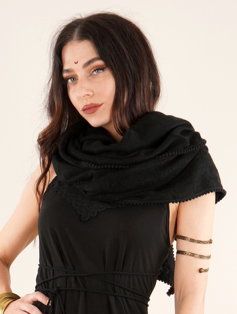 Black with black edging Toonzshop Zahïoo Shawl-scarf Women Scarf | 47329AEKH