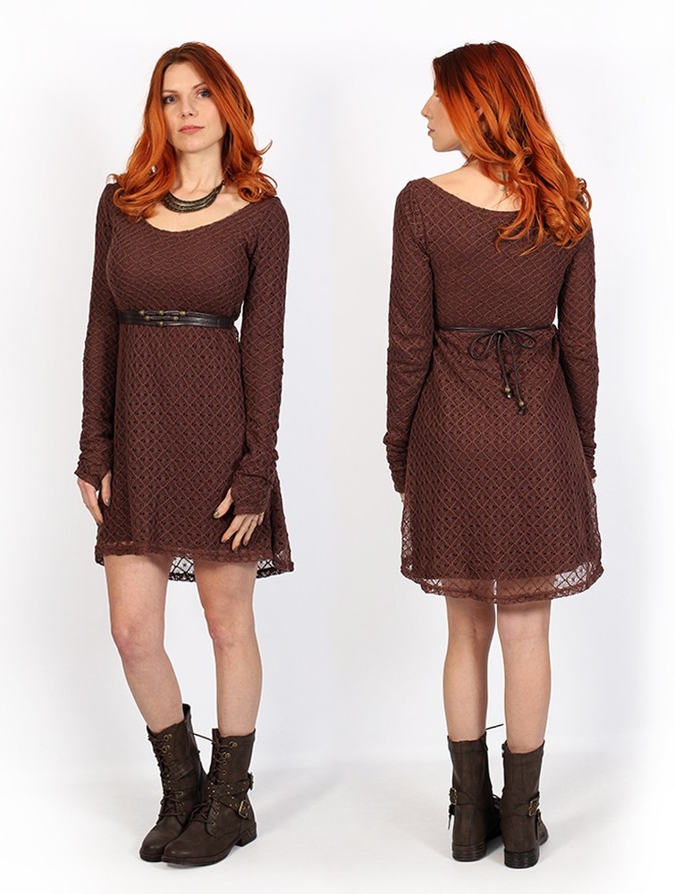 Brown Toonzshop Alchemÿa Crochet Lining Dress Women Dress | 30217VPTB