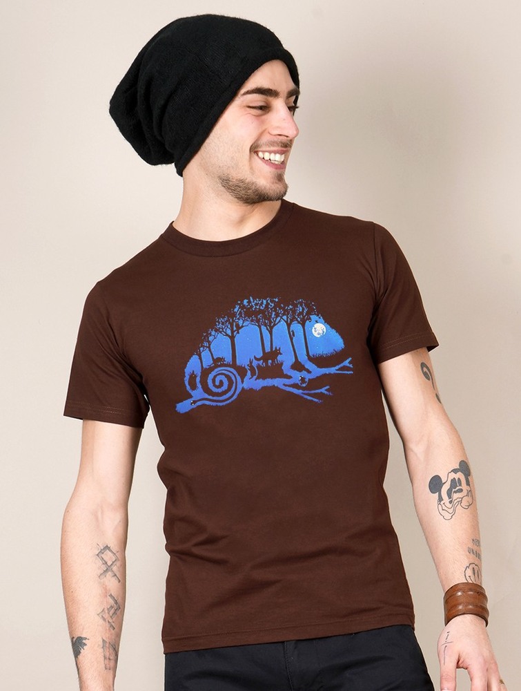 Brown Toonzshop Cameleon Printed Short Sleeve T-shirt Men T-Shirt | 80319FCPY