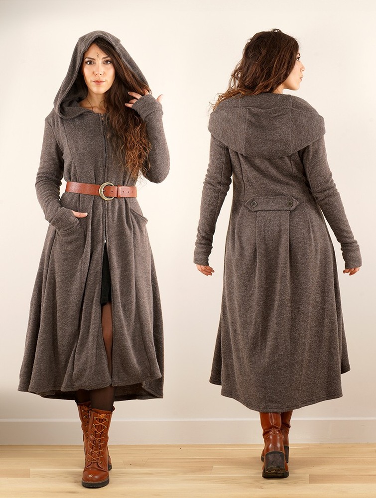 Brown Toonzshop Enchantress Long Hooded Coat Women Coats | 57963VWZU