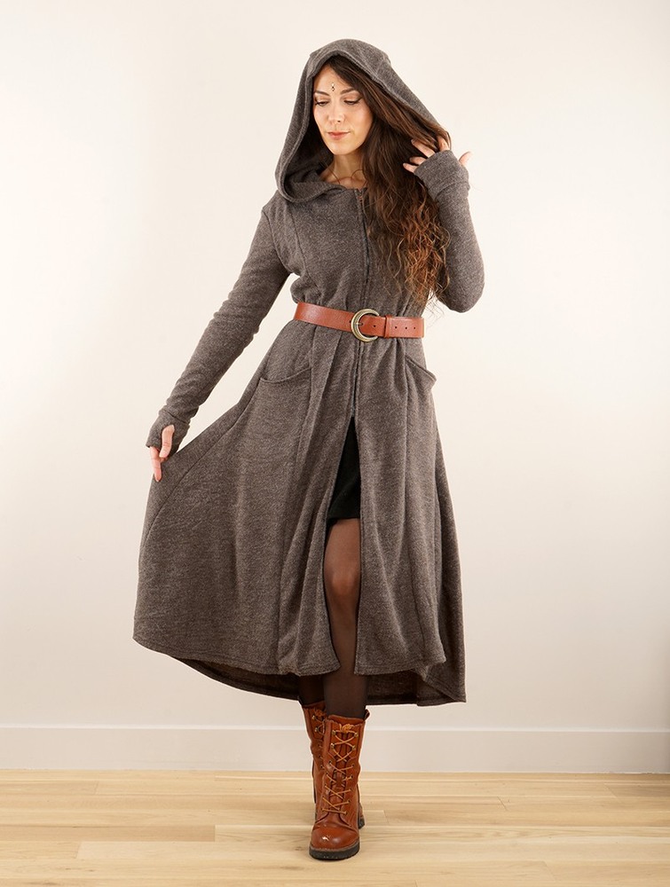 Brown Toonzshop Enchantress Long Hooded Coat Women Coats | 57963VWZU