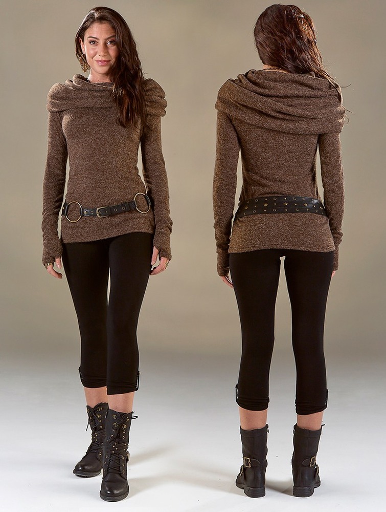 Brown Toonzshop Mantra Big Collar Sweater Women Sweater | 84259VPNH