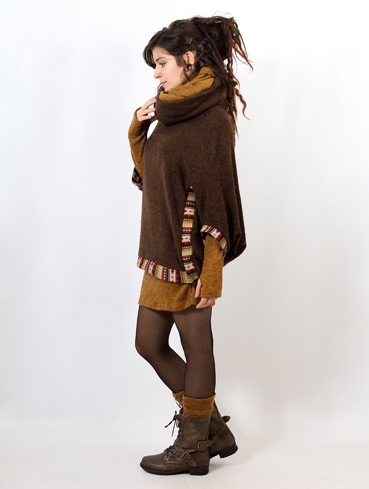 Brown Toonzshop Natcha Poncho Women Ponchos | 04597PRMG