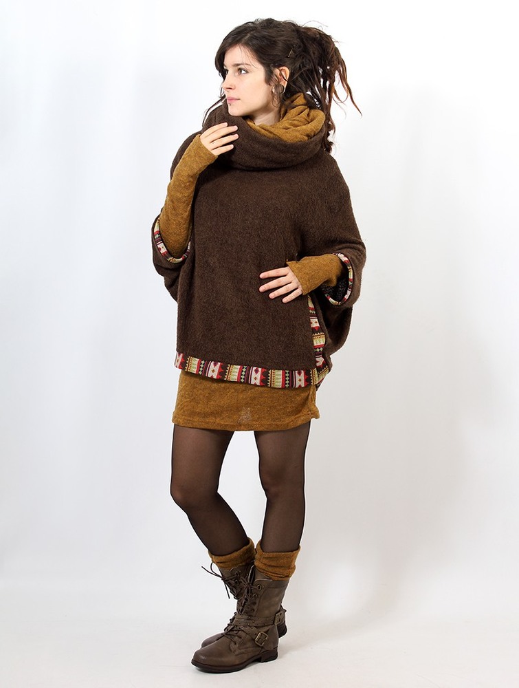 Brown Toonzshop Natcha Poncho Women Ponchos | 04597PRMG