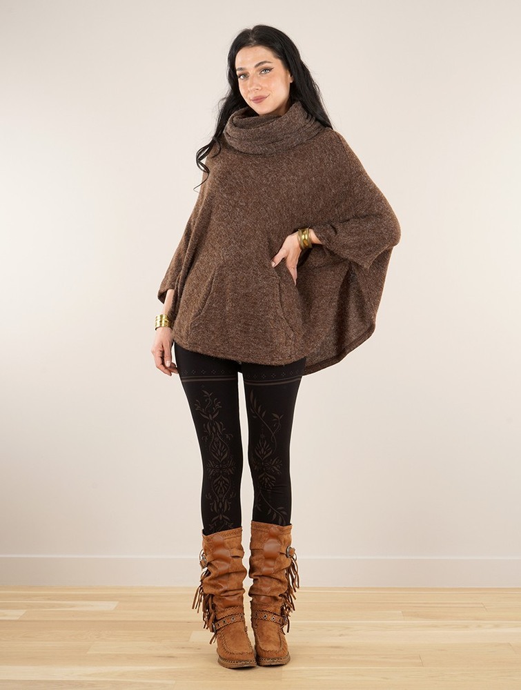 Brown Toonzshop Taraka Poncho Women Ponchos | 86472XSDR