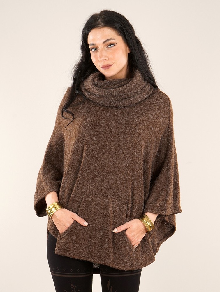 Brown Toonzshop Taraka Poncho Women Ponchos | 86472XSDR