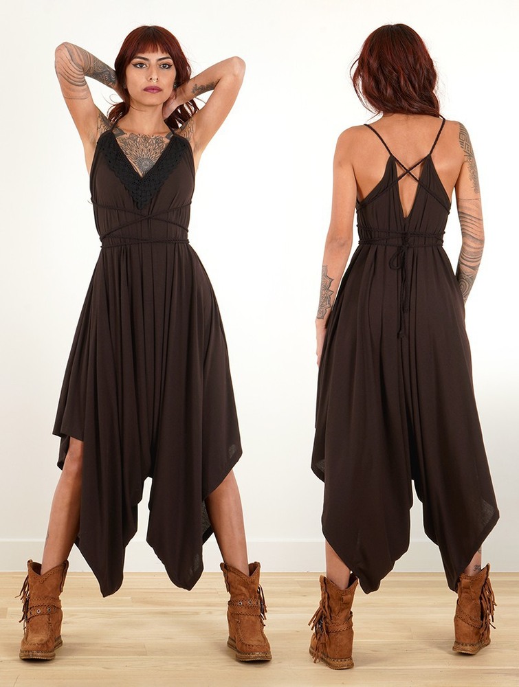 Brown Toonzshop Topäaz Loose And Reversible Strappy Jumpsuit Women Jumpsuit | 72359KQGU