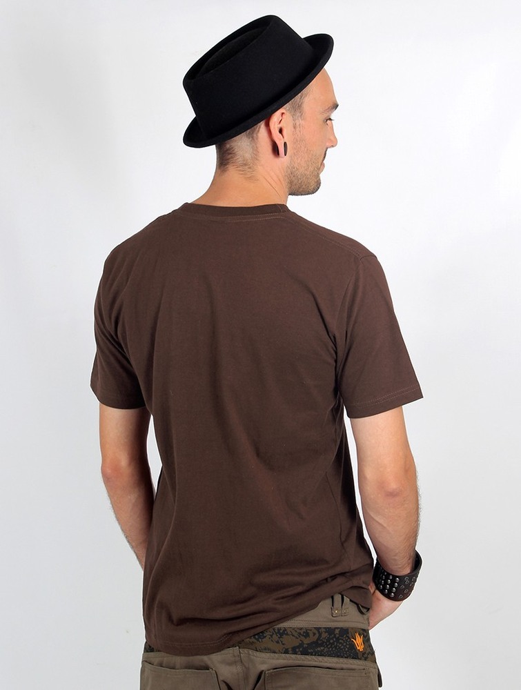 Brown Toonzshop Vegetal Treble Clef Printed Short Sleeve T-shirt Men T-Shirt | 18540WRYA