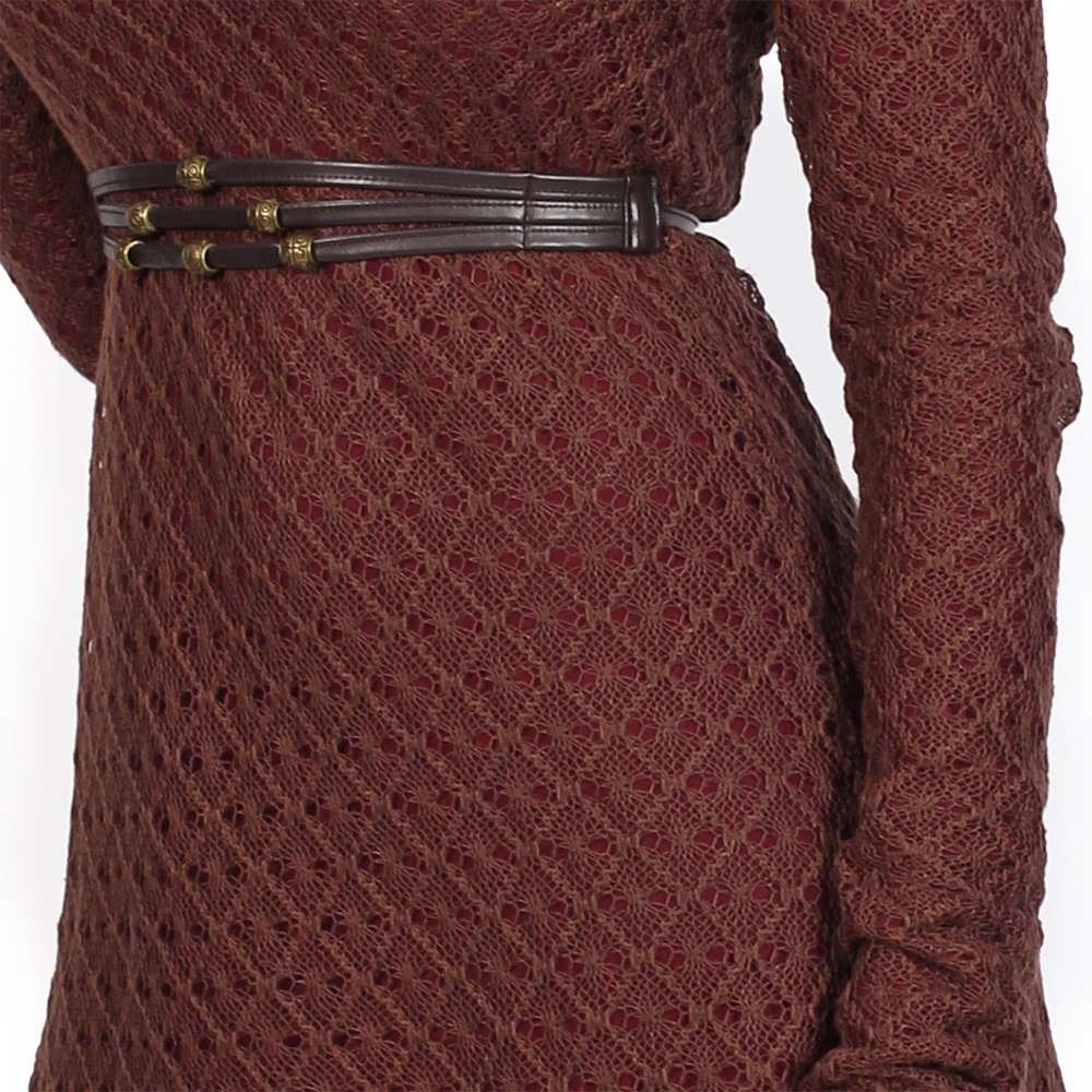 Brown & wine Toonzshop Alchemÿa Crochet Lining Dress Women Dress | 95807EGVB