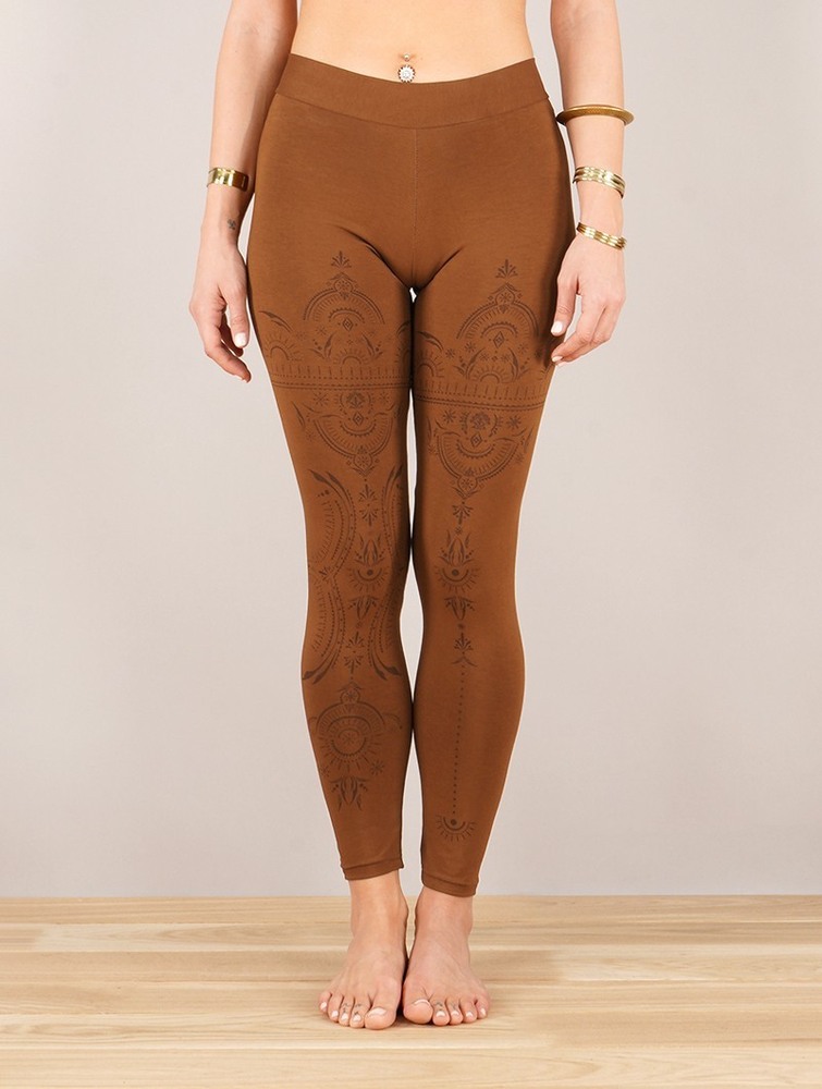 Camel brown Toonzshop Rinji Zohraa Printed Long Leggings Women Leggings | 09236YIRB