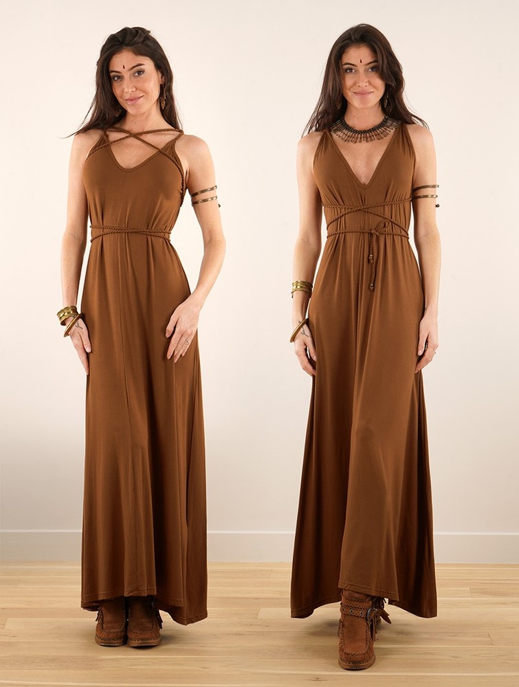 Caramel Toonzshop Lazüli Loose And Reversible Strappy Long Dress Women Dress | 47681OBWI