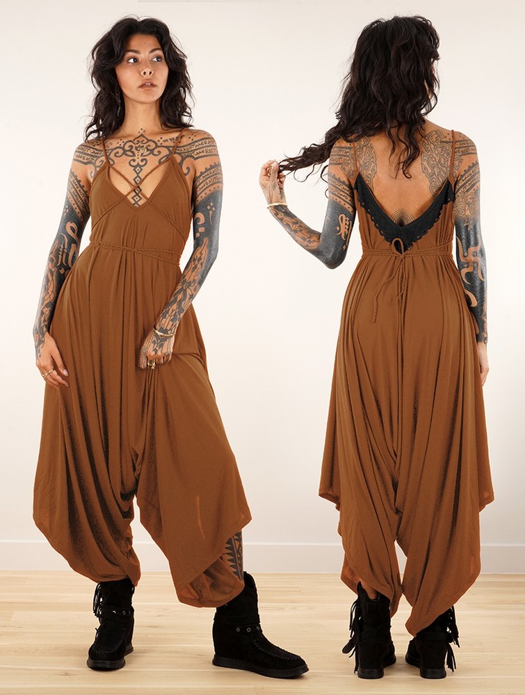 Caramel Toonzshop Topäaz Loose And Reversible Strappy Jumpsuit Women Jumpsuit | 59683NBWR