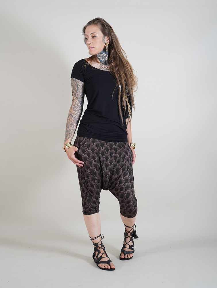 Choco brown Toonzshop Komodo Drop Printed Harem Pants Women Pants | 79406TGMI