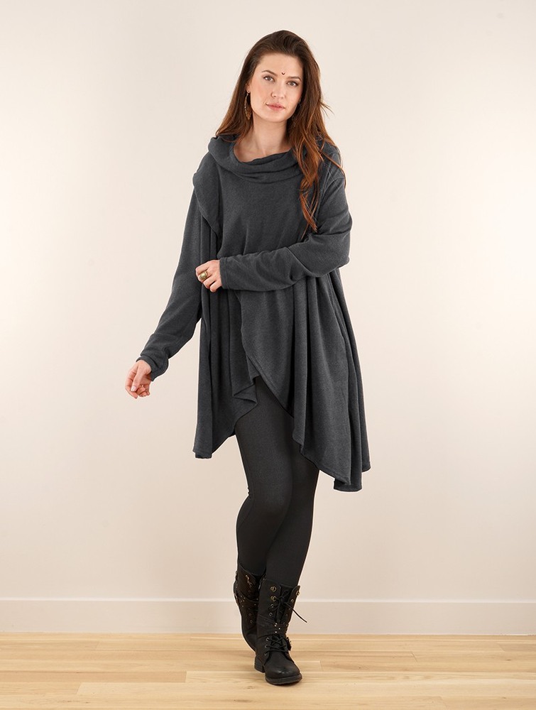 Dark grey Toonzshop Inika Poncho Pullover Women Pullover | 48913PHLM