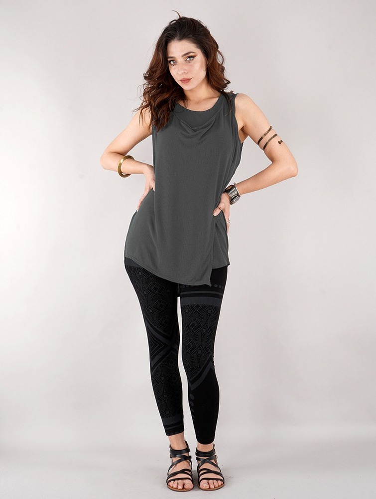 Dark grey Toonzshop Leigha Loose Sleeveless Top Women Tops | 91764LXUE