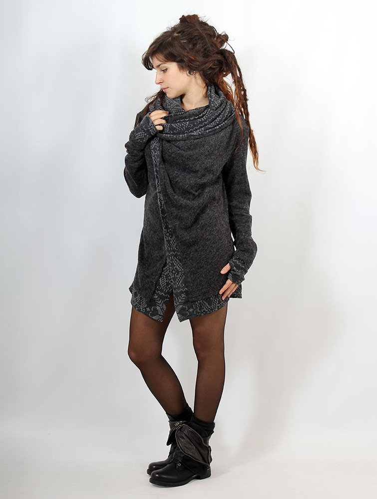 Dark grey Toonzshop Namkha Heimaey Cardigan Women Cardigan | 10854HTSE