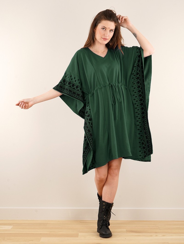 Forest green Toonzshop Wilwarin Ethnic Arrow Kaftan Dress Women Dress | 30967QEZO