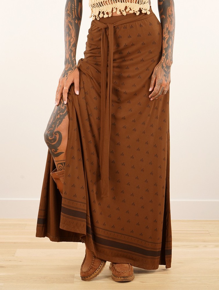 Goldenbrown Toonzshop Eressea Umbas Printed Long Skirt Women Skirt | 06791MKHG