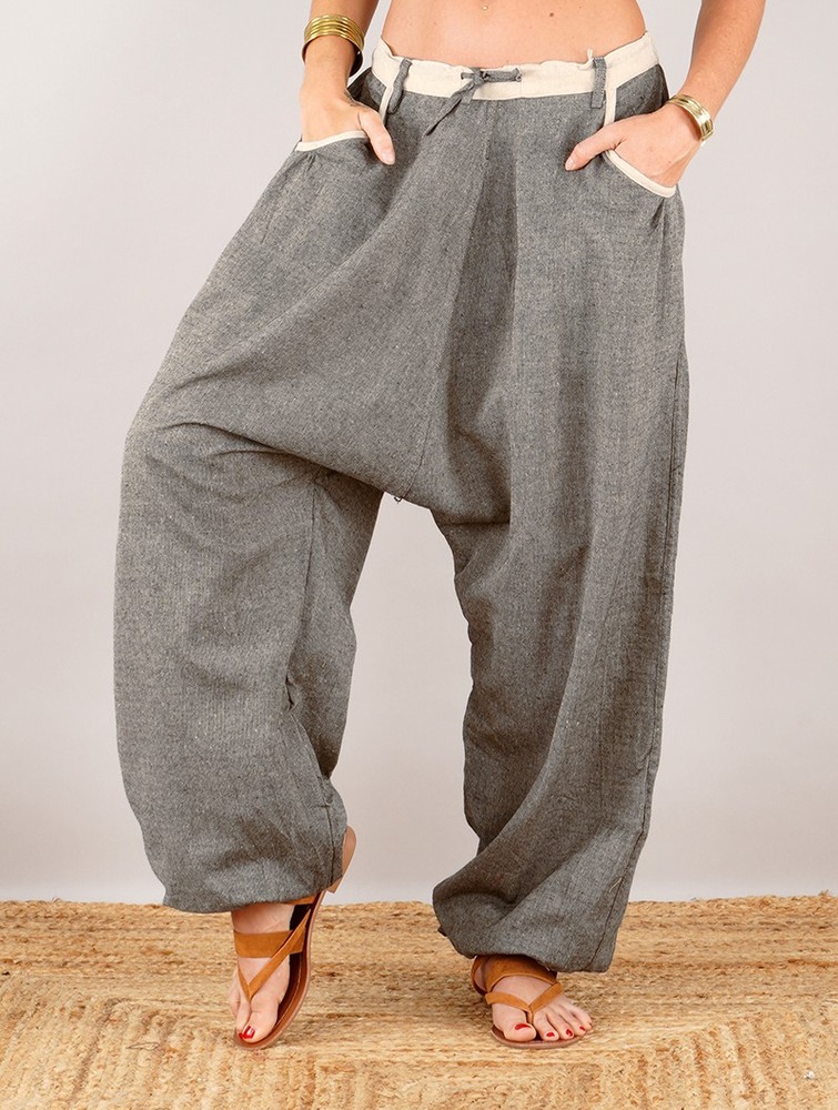 Grey beige mottled Toonzshop Niharika Gender Neutral Sarouel Pants Women Pants | 57346OCDM