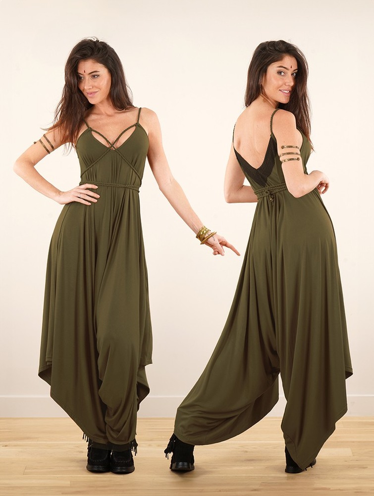 Khaki Toonzshop Topäaz Loose And Reversible Strappy Jumpsuit Women Jumpsuit | 86031WGAU