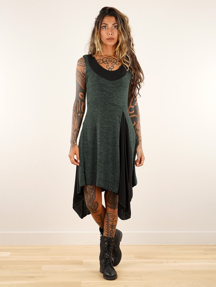 Lichen green and black Toonzshop Anonga Tunic Women Dress | 92801DOQE